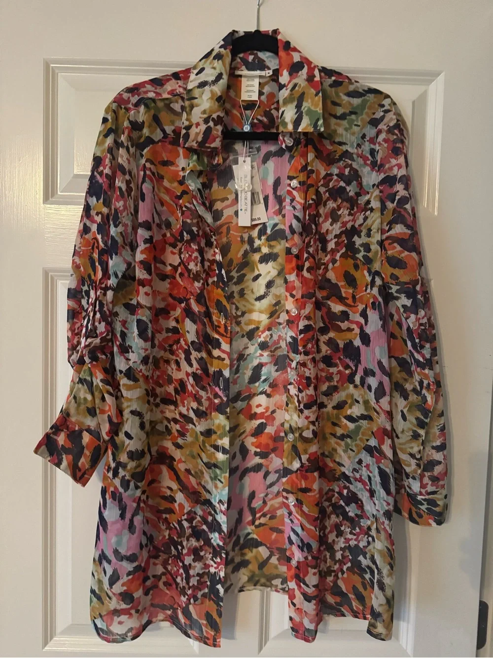 Bleu Rod Beattie Multicolor Abstract Print Swim Cover-Up
